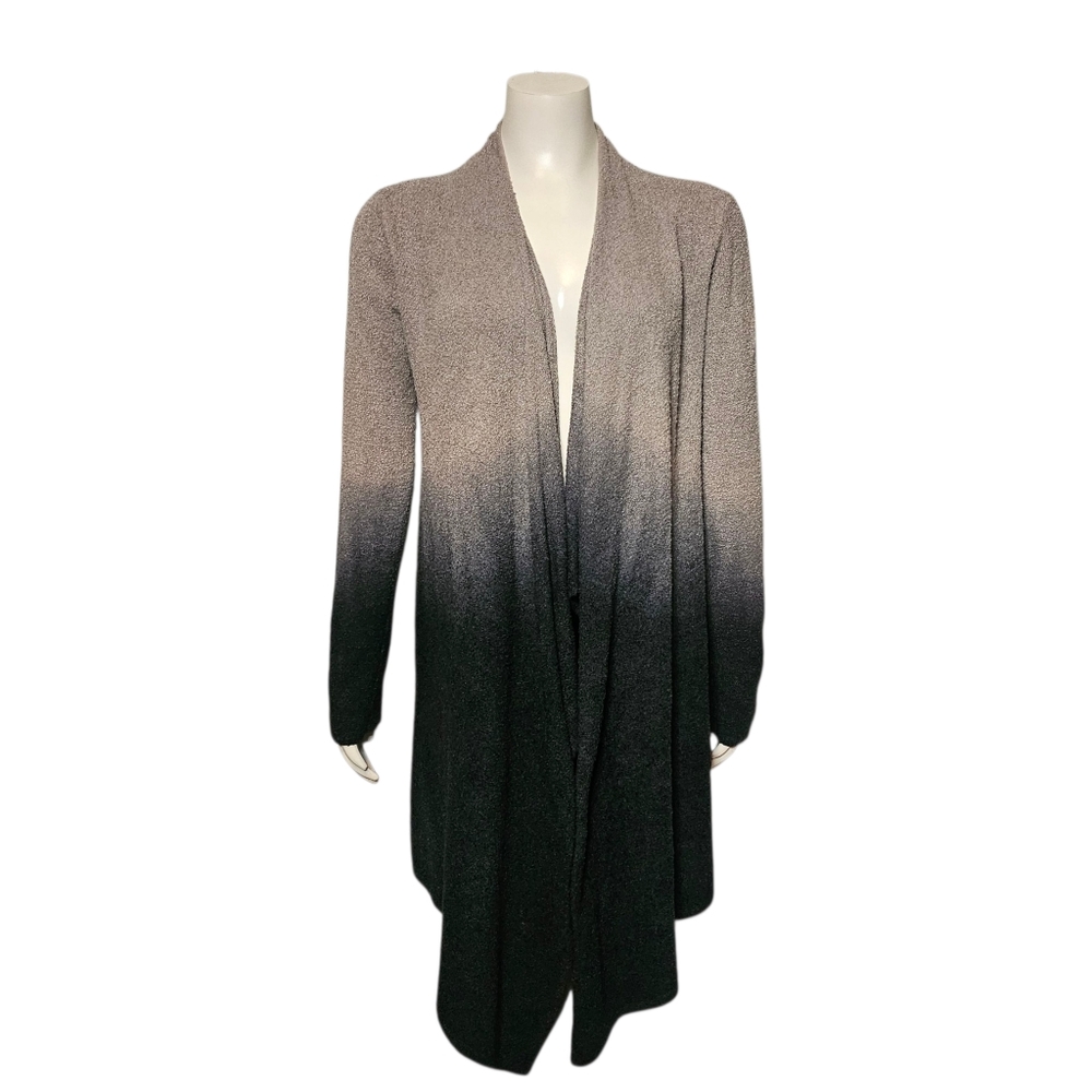 Barefoot Dreams Cardigan Bamboo Chic Lite Calypso Wrap Grey Black Ombre sz S/M